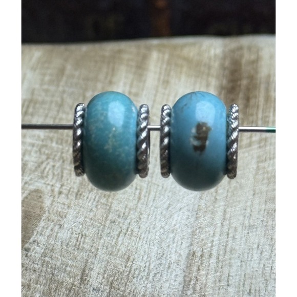 Set of 2 Judith Ripka Sterling Silver Turquoise Bead Charms - Picture 5 of 5